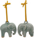 NOVICA Celadon Ceramic Handing Holiday Ornaments, Light Blue Elephant' (Pair)...