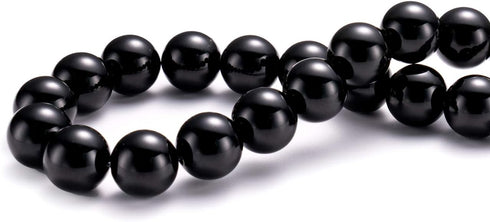 Natural Black Onyx Stone Round Loose Semi Gemstone Beads for Jewelry Making 10MM 38PCS...