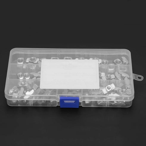 90Pcs T-Slot Nut Set, Premium Hardware Nuts with Plastic Storage Box Easy Installation T Nut Hardware Fastener for CNC Machines 3D Printers and Ro...