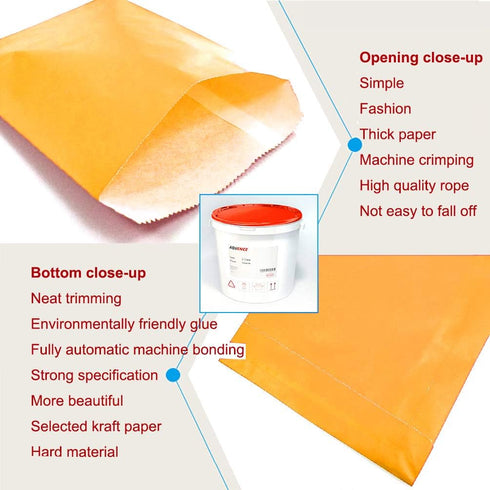AZOWA 100 CT Small Paper Treat Sacks Orange 5 x 7 In Candy Buffet Bags for Party...