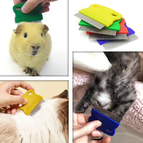 6 Pcs Pet Flea Combs, Dog Cat Combs, Hair Removal Massaging Shell Combs, Pet Combs for Removal Dandruff, Hair Stain(Random Colour)...