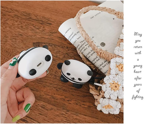 Yatchen for AirPod Cover Case, AirPods 1/2 Case Cute 3D Cartoon Panda AirPod Case Soft Silicone with Keychain Compatible with Airpods 2nd 1st Kawa...