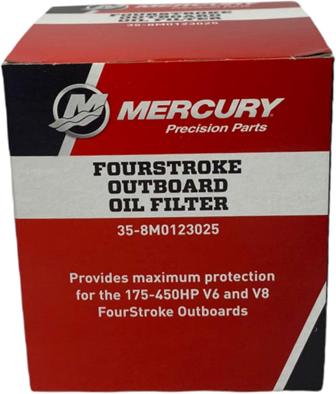 Mercury Marine/Mercruise New OEM 175 to 300 HP V6 & V8 Outboard Oil Filter, 35-8M0123025...