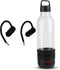 AIWA Water Bottle with Speaker and Earphone Bundle - 400ml Water Bottle with 4 Hour Playtime and Wireless Sports Earphones with Integrated Mic, 10...