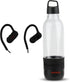 AIWA Water Bottle with Speaker and Earphone Bundle - 400ml Water Bottle with 4 Hour Playtime and Wireless Sports Earphones with Integrated Mic, 10...