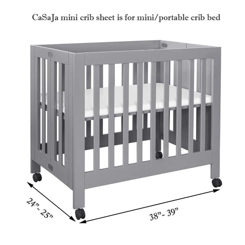 CaSaJa Microfiber 3 Pack Porta Mini Crib Sheets, Pack N Play Sheets with Comfy Napping Surface for Baby, Silky Soft Breathable Safe Playard Plaype...