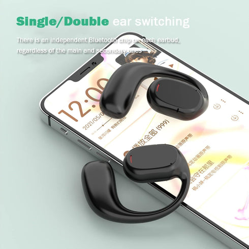 Open Ear Headphones Wireless Bluetooth Air Bone Conduction Headphones Head Set Bluetooth Open Ear Bone Conduction Earbuds Headset Conducting Earph...