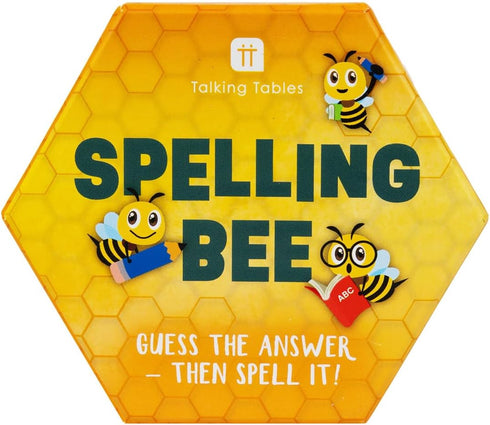 Talking Tables Fun Spelling Bee and Quiz Travel Pocket Game for Home or Journeys - Educational Trivia Cards with Trivia Challenges, for Boys or Gi...