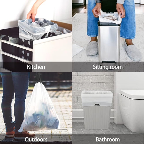 1.2 Gallon 80 Counts Strong Drawstring Trash Bags Garbage Bags by RayPard, Small Plastic Bags, Trash Can Liners for Home Office Kitchen Bathroom B...