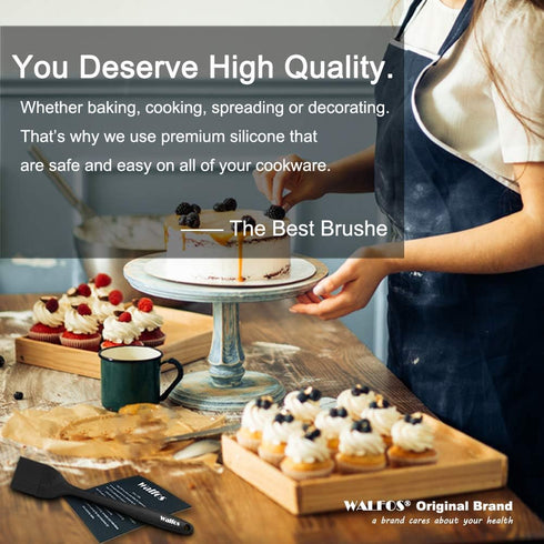 Walfos Silicone Basting Pastry Brush, Heat Resistant Pastry Brush, Perfect for Oil Butter BBQ Grill Baking Kitchen Cooking, Strong Steel Core and ...