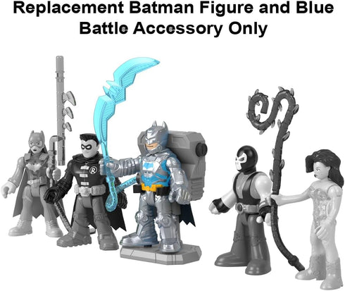 Replacement Part for Imaginext Playset Inspired by DC Superfriends - HGX97 ~ Replacement Poseable Batman Figure and Blue Battle Accessory...