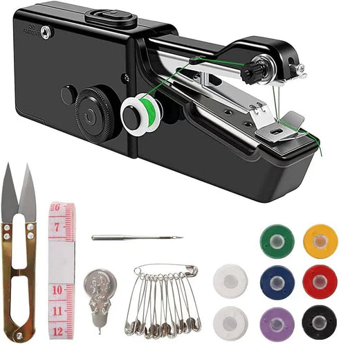 Black Handheld Sewing Machine, Mini Portable Electric Sewing Machine for Adult, Easy to Use and Fast Stitch Suitable for Clothes,Fabrics, DIY Home...