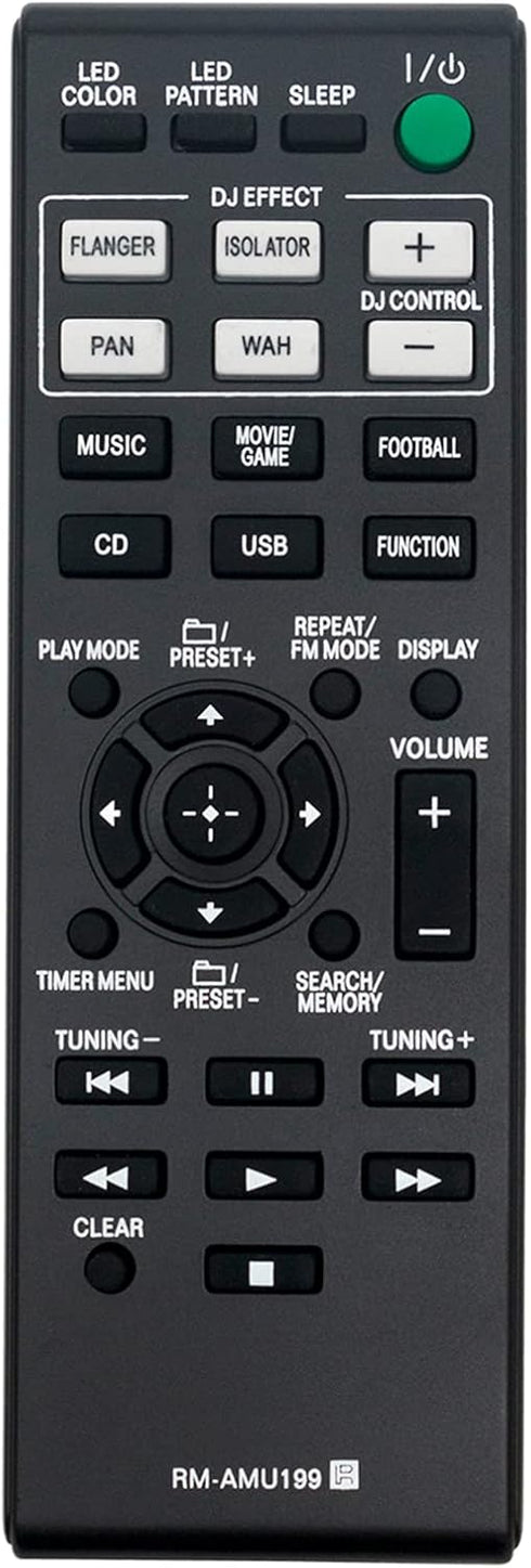 RM-AMU199 Replacement Remote Control Commander fit for Sony Audio Music System LBT-GPX55 SHAKE-33 SHAKE-55 SHAKE-99 MHC-V5 LBT-GPX555 HCD-GPX555 H...