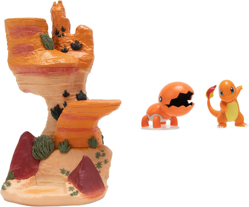 Pokémon Desert Rocks Environment - 6-Inch Multi-Level Display Set with Two 2-inch Battle Figures...