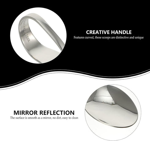 Hemoton 6pcs Bent Spoon Curved Handle Spoons Stainless Steel Salad Spoon Serving Spoons Canape Spoons Multipurpose Spoon Buffet Spoons (Silver)...