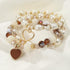 Bohemian Stackable Beaded Bracelets Set for Women Girl Multicolor Stretch Faux Pearl Heart Crystal Stretchy Bangles Multilayered Handmade Friendsh...