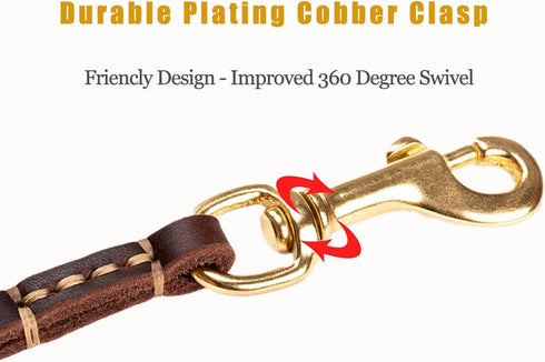 HiCaptain Thin Leather Dog Leash for Small Dogs Up to 15 lb (1/3 inch Wide, 6 Ft)...
