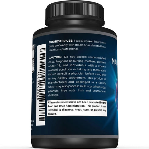 Premium Magnesium Citrate Capsules – Powerful 500mg Magnesium Oxide & Citrate Supplement – Helps Support Healthy Bones, Muscles, Teeth, Energy & R...