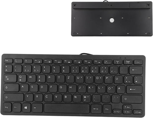 Yoidesu Wired Keyboard, TT-A01 78 Keys USB Keyboard Mute Ultra Thin Mini Russian/French/German Keyboard for PC Laptop Desktop Computer (German)...