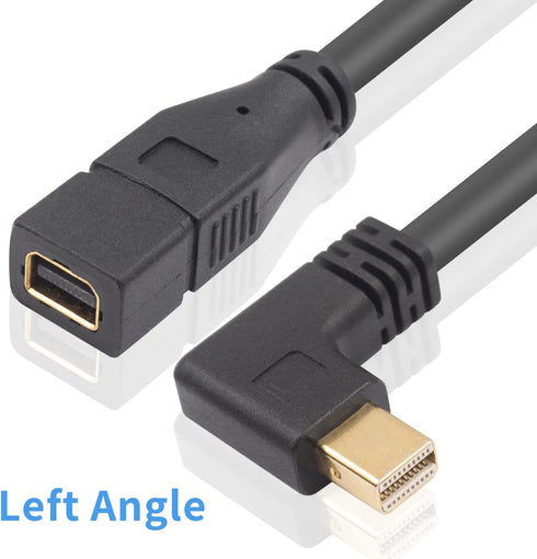 Duttek 12 Inch 4K Mini DisplayPort Cable, Left Angled Male to Female, Supports 4K x 2K Resolution, HBR2 Bandwidth Up to 21.6Gbps, Compatible with ...