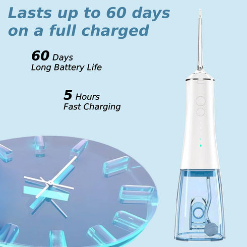 Water Dental Flosser Teeth Pick, Portable Dental Oral Irrigator, Power Dental Flosser for Teeth, Waterproof Electric Dental Flosser, 280mL/9.5oz W...