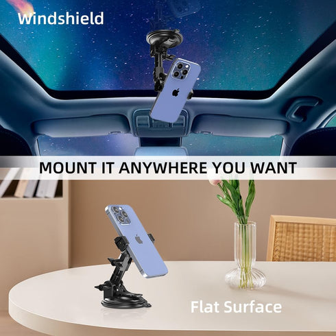 SOH Car Suction Cup Phone Holder Mount, Dashboard & Windshield Universal Car Mount for iPhone, Samsung, Google, Huawei, Nokia, Other Smartphones...