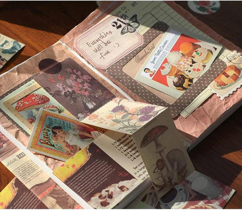 348 Pcs Scrapbooking Supplies Kit, Vintage Aesthetic Scrapbook Kit for Bullet Junk Journal, Stationery, A6 Grid Notebook, DIY Journaling Supplies,...