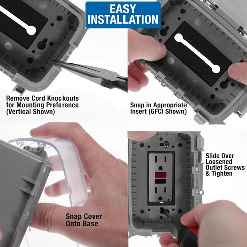 Intermatic WP5100C Extra-Duty in-Use Electrical Outlet Cover - Single Gang, Versatile Outdoor Receptacle Cover - Secure and Waterproof Design for ...