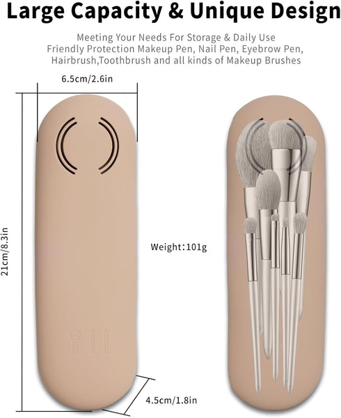 Makeup Brush Holder/makeup brush covers/Travel Makeup Brush Holder/Soft Silicone Makeup Brush Holder/Stylish Make Up Brushes Holder Organizer/Doub...