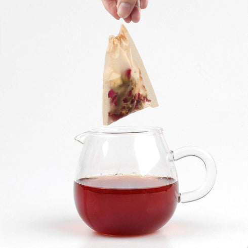 100Pcs Disposable Tea Bags for Loose Leaf Tea, 100% Natural Wood Pulp Paper Material, Empty Unbleached Filter Bags with Drawstring...