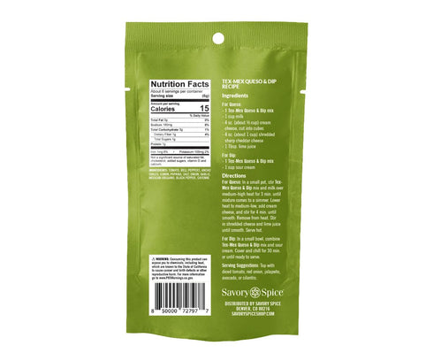Savory Spice Tex-Mex Queso & Dip Spice & Easy Meal Starter Spice Mix | Queso Dip Mix & Seasoning Packet for Creamy & Cheesy Queso (Net: 1.25 oz)...