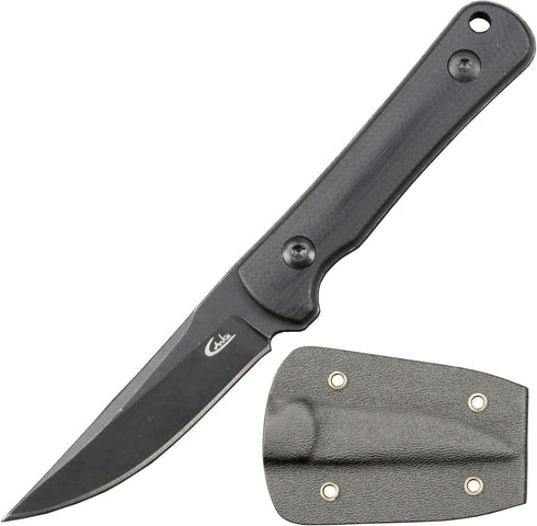 C1296 Fixed Blade Knife Neck Knife,9Cr18Mov Blade G10 Handle EDC Tool Knifes with kydex Sheath for Outdoor, Camping, Hiking, Fishing,Hunting(Black...