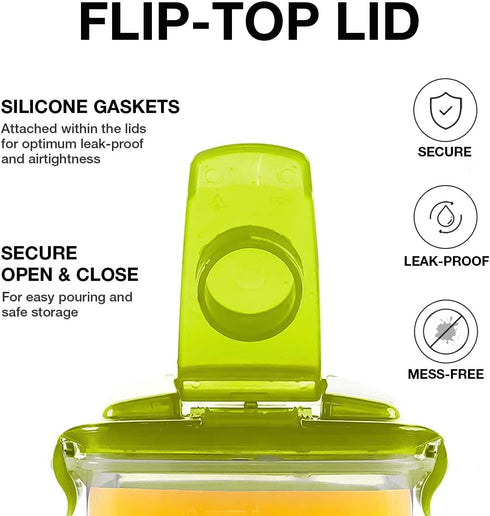 LocknLock Aqua Fridge Door Water Jug with Handle BPA Free Plastic Pitcher with Flip Top Lid Perfect for Making Teas and Juices, 3 Quarts, Green...