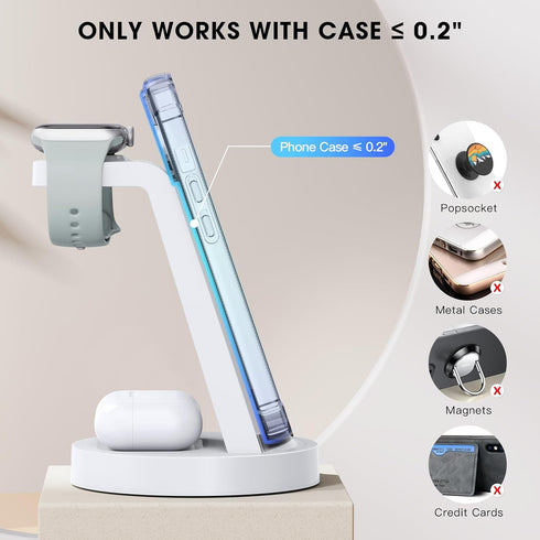 Anlmz 3 in 1 Charging Station for iPhone - Wireless Charger for Apple Products Multiple Devices - Charging Dock Stand for AirPods (for iPhone 15 1...