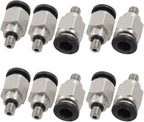 uxcell 10 Pcs M5 Male Thread 6mm Push In Joint Pneumatic Connector Quick Fittings...