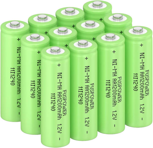 Ni-MH AA Rechargeable Batteries AA 1.2V 1200mAh Nimh Rechargeable Batteries for Solar Lights, Recharge up to 1000 Times (12 Count (Pack of 1))...