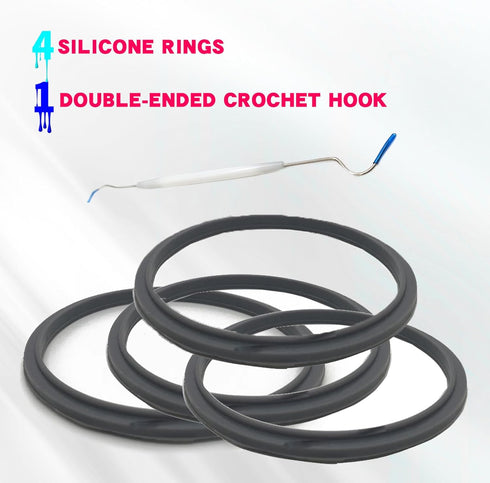 4PCS Rubber Ring+1PCS hook, 3.9inch Gasket Replacement Seal Rings Gaskets Part for Nutribullet Replacement Parts Accessories Blender 900 Series 60...