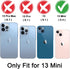 CellEver for iPhone 13 Mini Case with 2-Pack Screen Protectors, Heavy-Duty Silicone, Shockproof Rubber Phone Cover, Soft Anti-Scratch Microfiber I...