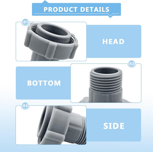 Swimming Pool Drain adapter Fitting Connects Fit for Coleman Pools,for Coleman P6A1420,P6D1420 Pools drain hose adapter 1.5-Inch ?2 Pack?...