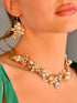 Unicra Gold Crystal Bridal Wedding Jewelry Set Pearl Necklace Earrings Sets Rhinestone Formal Costume Jewelry for Women and Brides...
