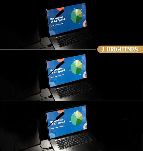 USB Laptop Light with Adjustable Gooseneck, 3 Color x 3 Brightness + 3 Mini LED Lights...