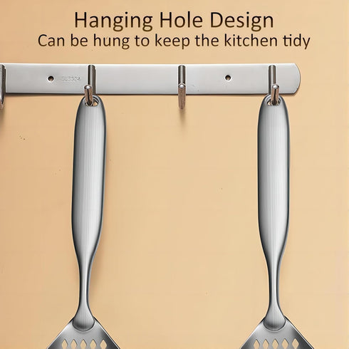 Large Stainless Steel Strainer with Comfort Handle and Hanging Holes,Food Grade Filter Spoon Solid Stainless Steel Strainer Skimmer Ladle for Kitc...