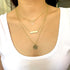 Harlorki Dainty Simple 14K Gold Plated Layered Link Chain Choker Triangle Bar Hammered Disk Pendant Necklace Fashion Jewelry Gift for Women Lady...