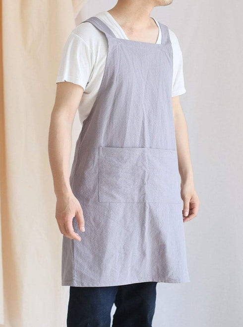 Cotton/Linen Japanese Style Cross Back Aprons Pinafore Dress...