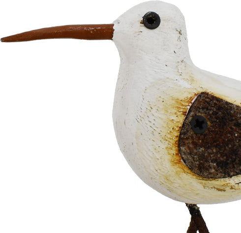 Wooden Sea Birds Decor Wood Seagull Statue Bird Figurines Seabird Statue Standing Seagulls Decorations Coastal Sculpture Nautical Beach Ocean Home...