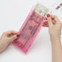 Cash Envelope Wallet with 6pcs Divider with Pockets and 2pcs Monthly Tab Stickers Set Reusable Budget Envelopes Pink Glitter PVC Money Bag Pouch O...