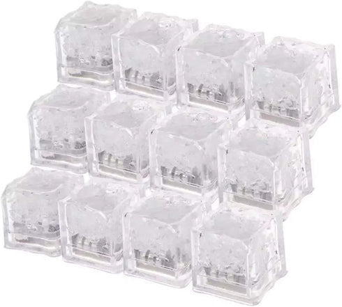 LED Ice Cube Shape Lights Liquid Sensor Glowing Light up Ice Cubes for Drinks Bar Party Wedding Decorations(12Pcs)...