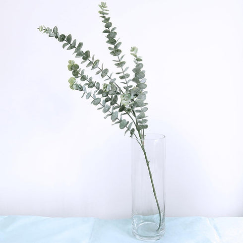Supla 3 Pcs 35" Tall Eucalyputs Stems Eucalyputs Leaves Spray Artificial Eucalyptus Branches Real Touch Greenery Stems for Vase Bouquets Garland F...