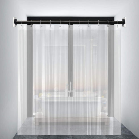 Shower Curtain Rod Holder for Wall Mount | Adhesive Shower Tension Rod Retainer for Tile | No Drilling | Stick On | 2 Pack, White (Shower Curtain ...