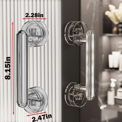 Diamond Suction Cup Door Handle, 2024 New Strong Hold Suction Cup Handle, No-Punching Waterproof Door And Window Handles, Removable Shower Door Ha...